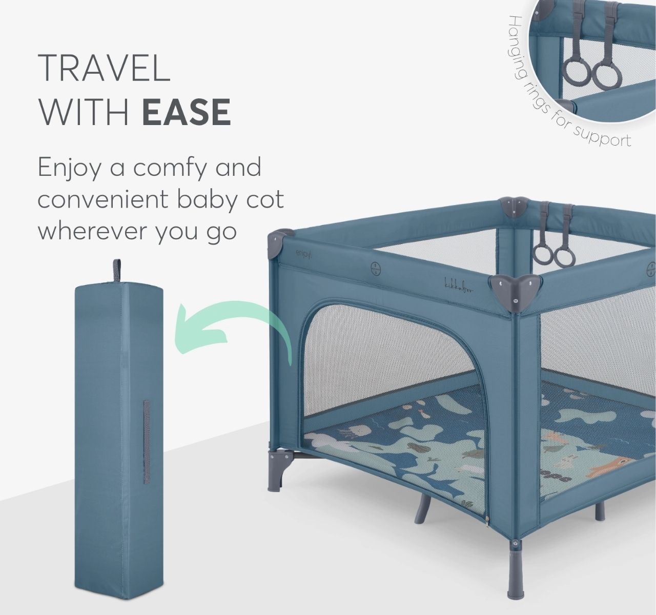 Kikka Boo Enjoy Premium ogradica za bebe Europe Blue lako sklopiva