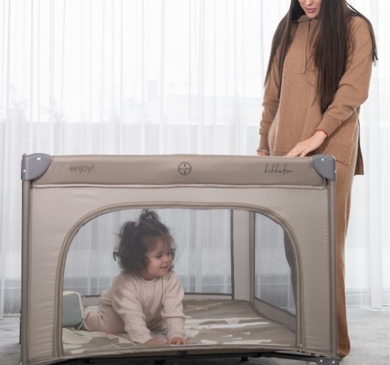 Kikka Boo Enjoy Premium ogradica za bebe Europe Blue komforna