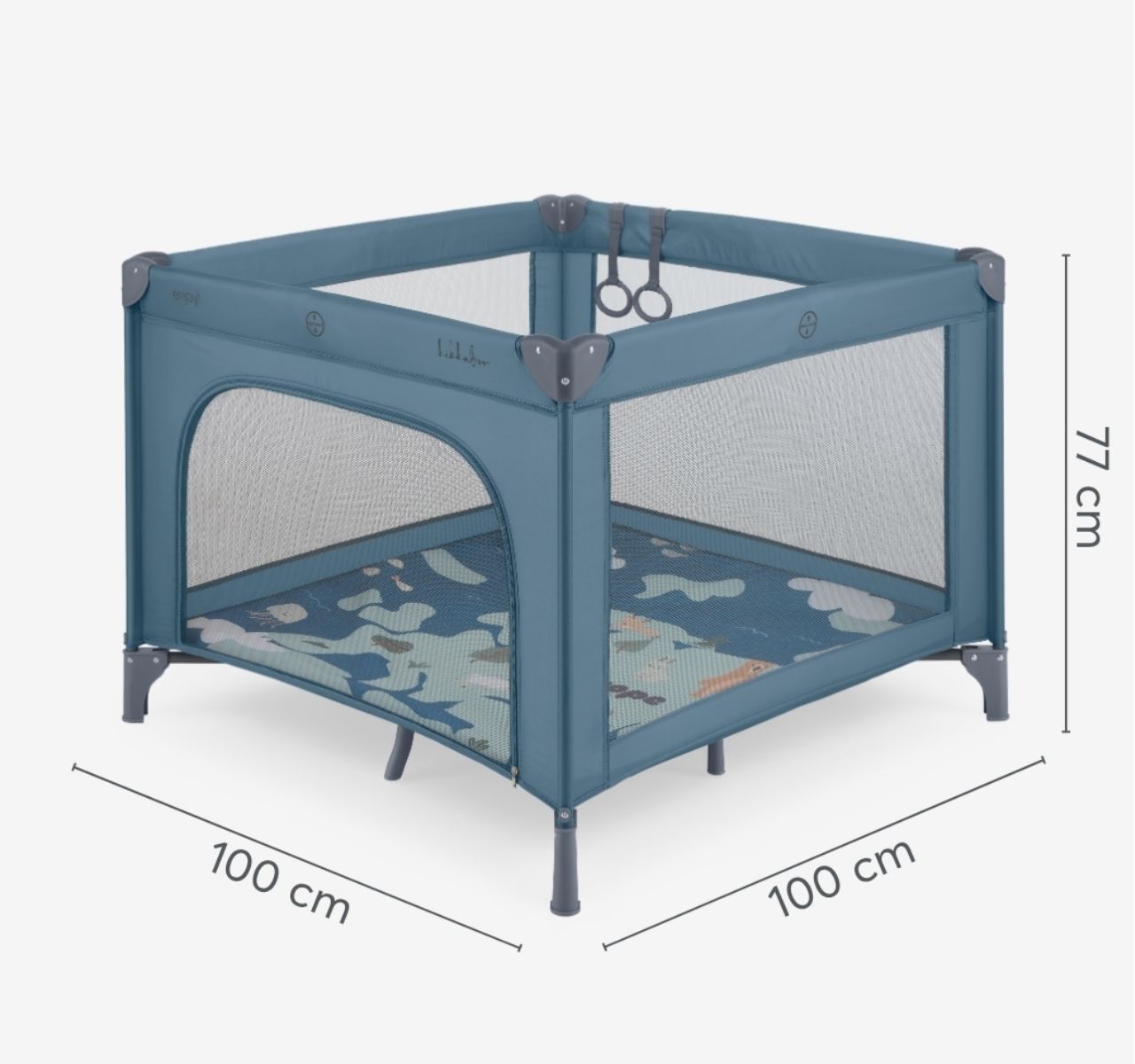 Kikka Boo Enjoy Premium ogradica za bebe Europe Blue dimenzije-Happy kids