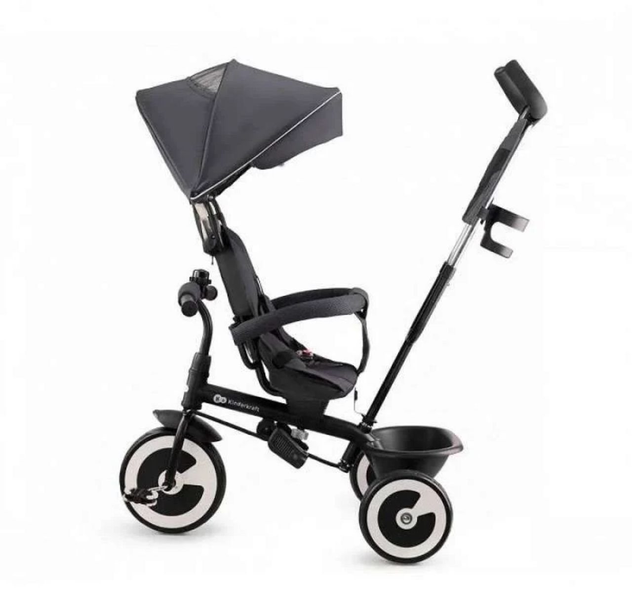 Kinderkraft Aston tricikl za decu Malachite Grey sa rotacijom-Happy kids