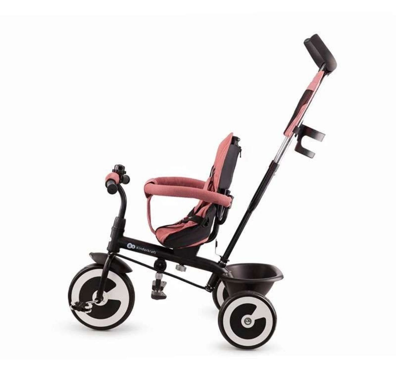 Kinderkraft Aston tricikl za decu Rose Pink sa drskom za guranje