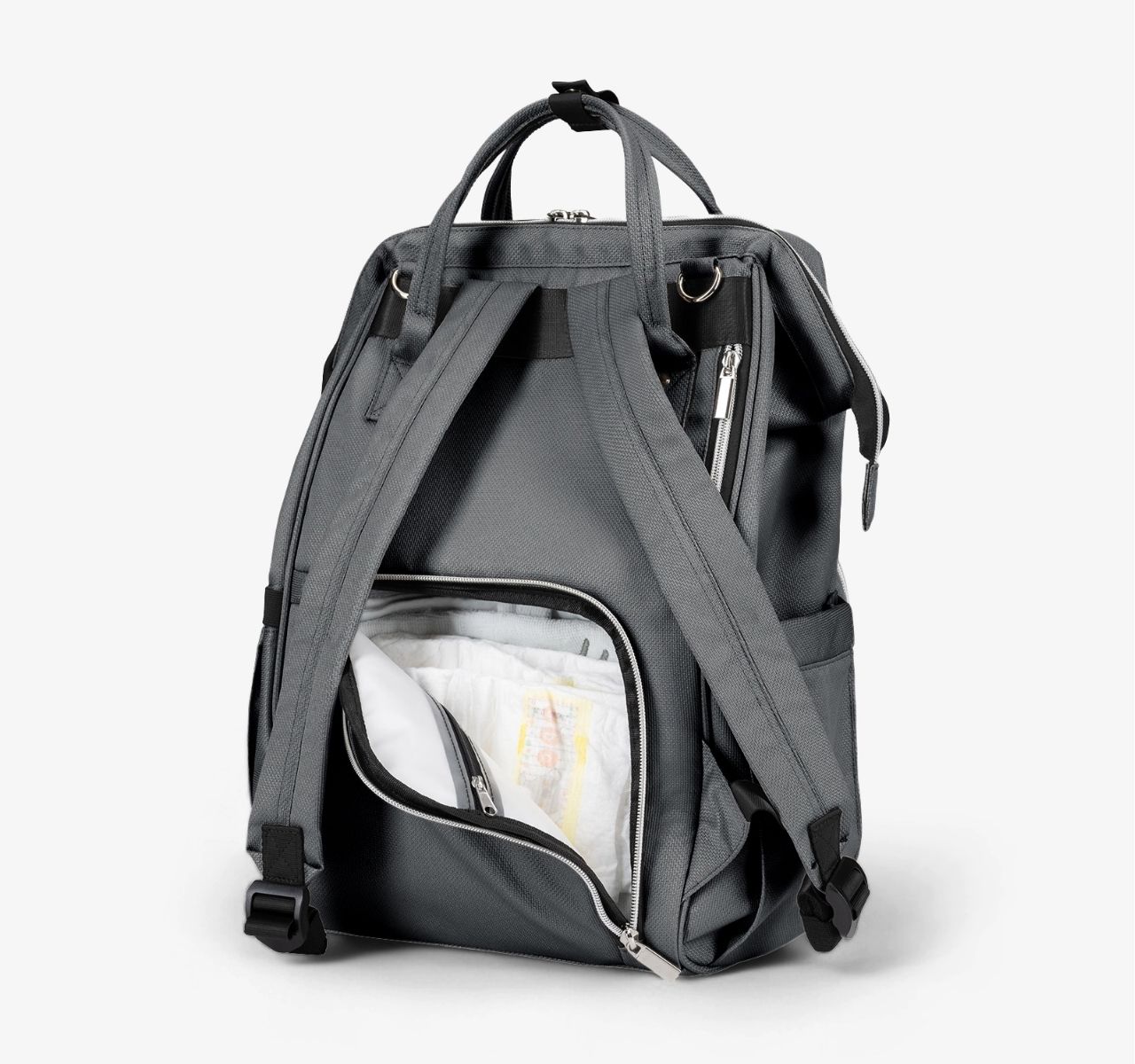 Kikka Boo Siena Premium torba za mame Dark grey sa dzepom i patent otvaracem