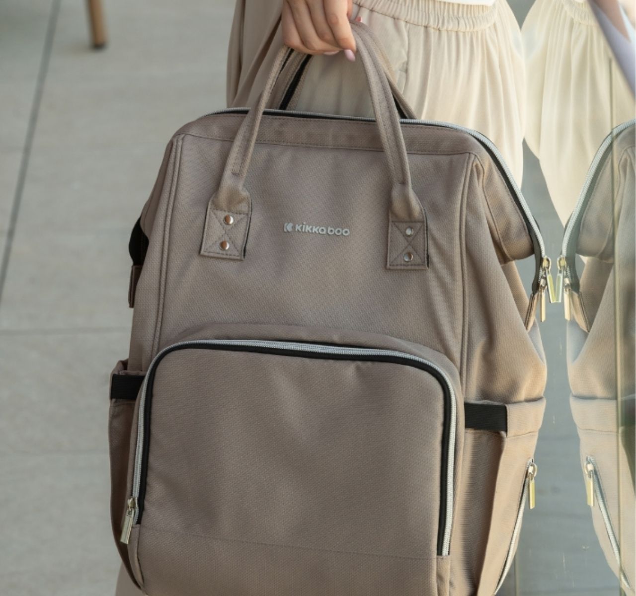 Kikka Boo Siena Premium torba za mame Beige sa drskama-Happy kids