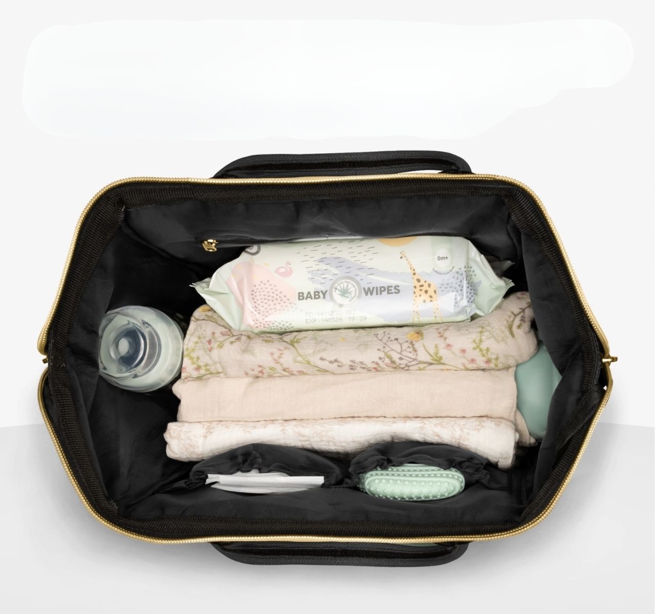 Kikka Boo Siena Premium torba za mame Black&Gold-organizacija unutrasnjosti