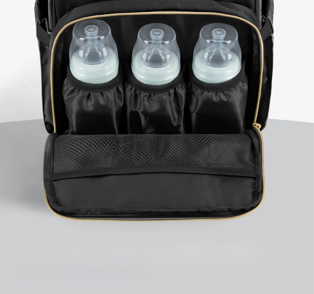 Kikka Boo Siena Premium torba za mame Black&Gold za 3 flasice