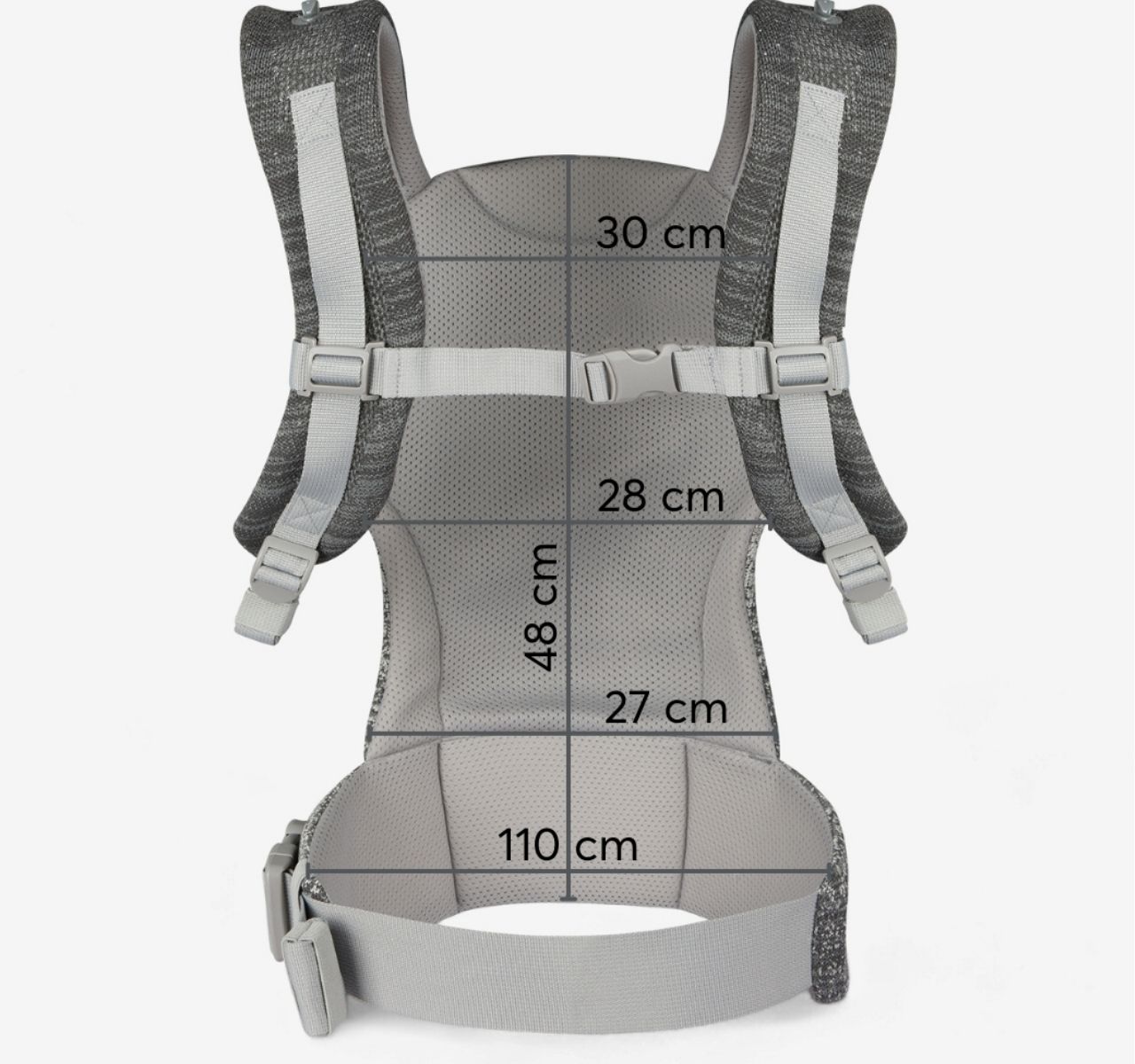  Kikka Boo Hoody kengur nosiljka za bebe Fly Knit Grey sa podesavanjem kaiseva