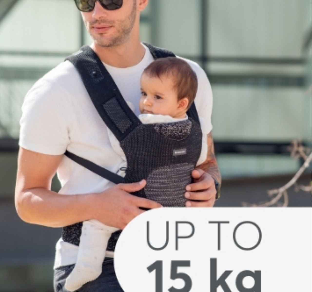   Kikka Boo Hoody kengur nosiljka za bebe Fly Knit Black do 15 kg