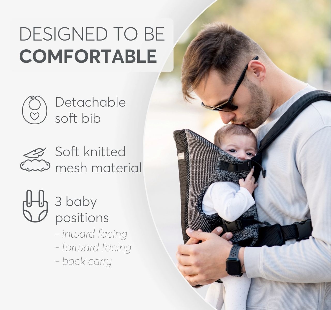   Kikka Boo Gwen kengur nosiljka za bebe Fly Knit Black karakteristike