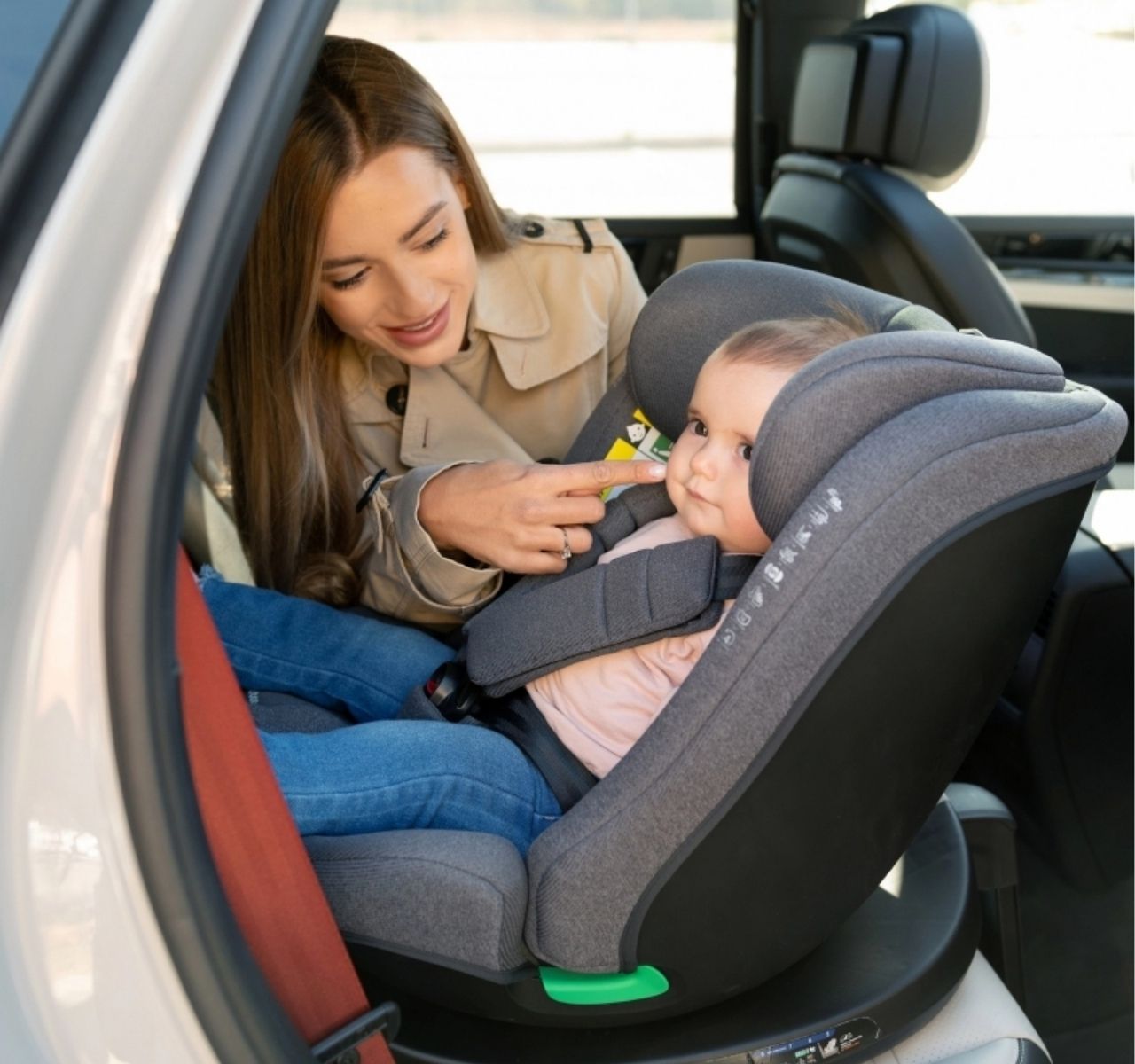 Kikka Boo i-Secure i-Size Isofix auto sedište za bebe 40-150cm Army Green-Happy kids