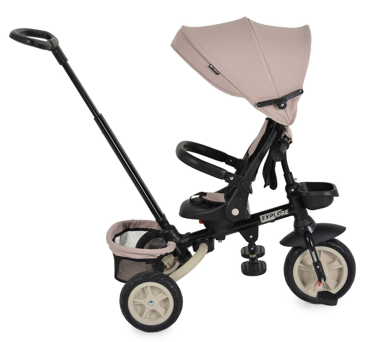 Byox Explore sklopivi tricikl za decu Beige-rotiran i spusten naslon