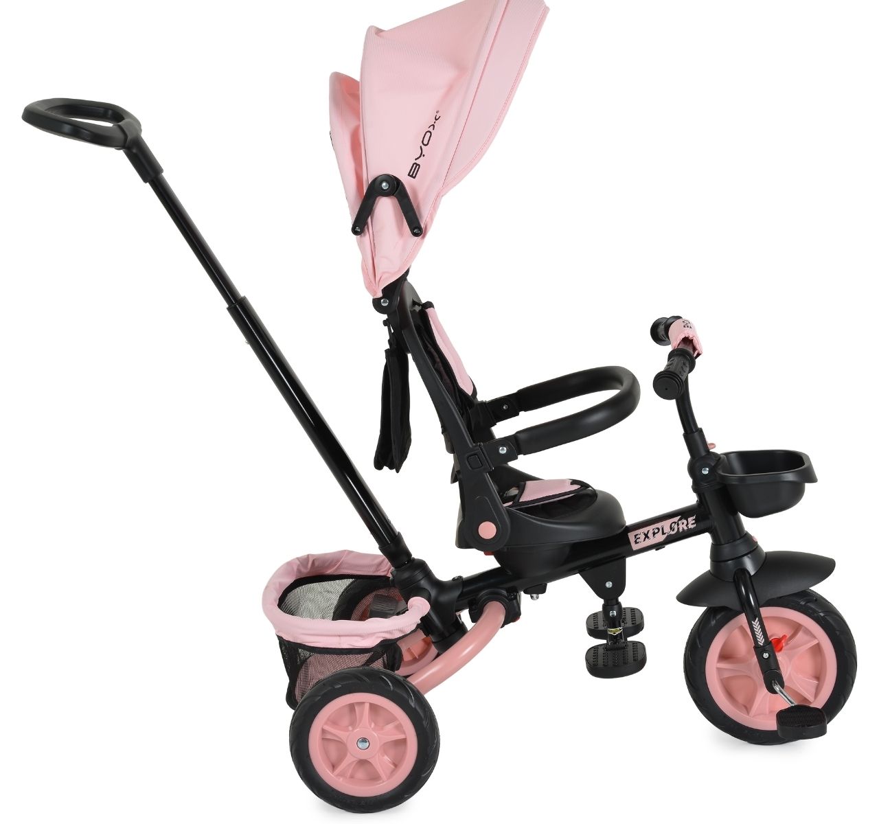 Byox Explore sklopivi tricikl za decu Pink sa sklopivom tendom