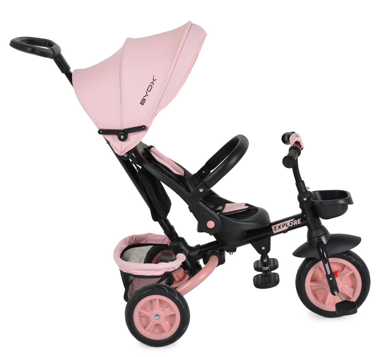 Byox Explore sklopivi tricikl za decu Pink-polozaj naslona