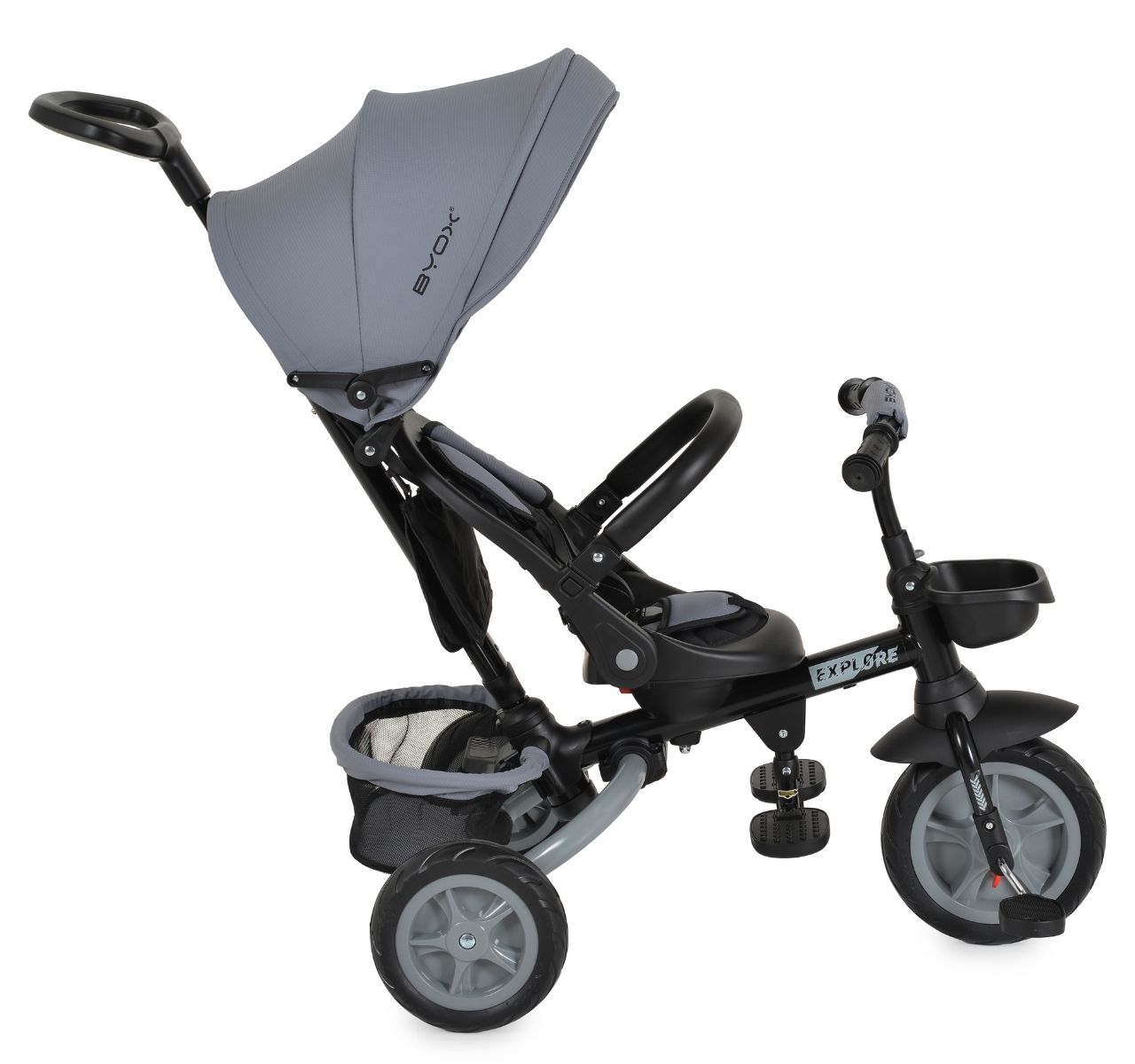 Byox Explore sklopivi tricikl za decu Grey-obaranje naslona-Happy kids