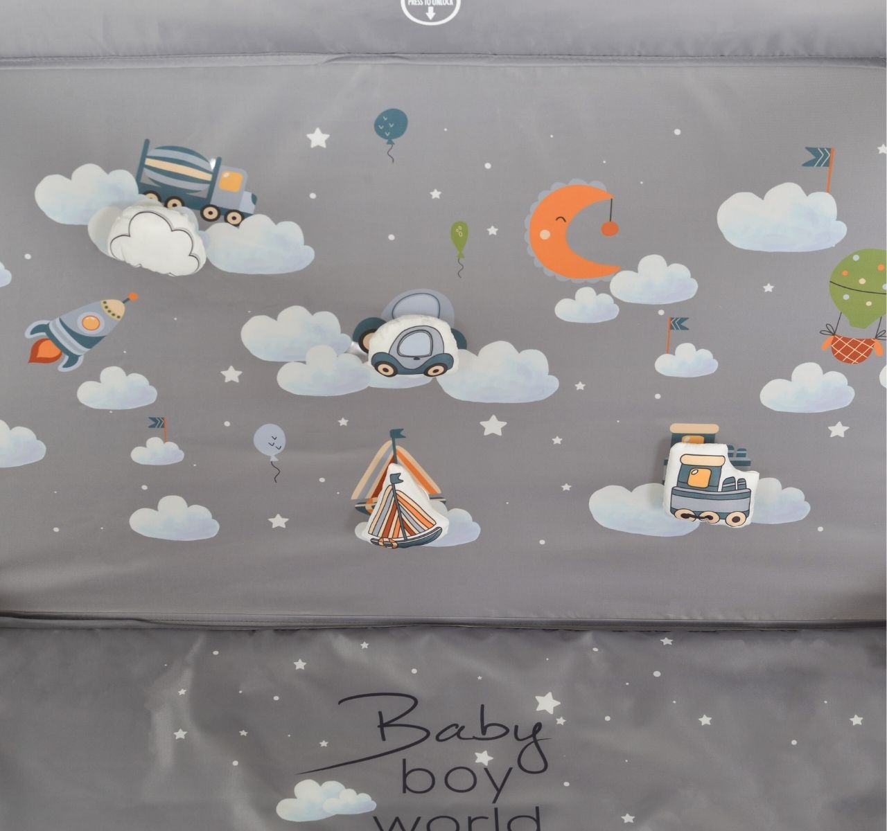 Cangaroo Joyzi ogradica za igru za bebe Grey-dezen