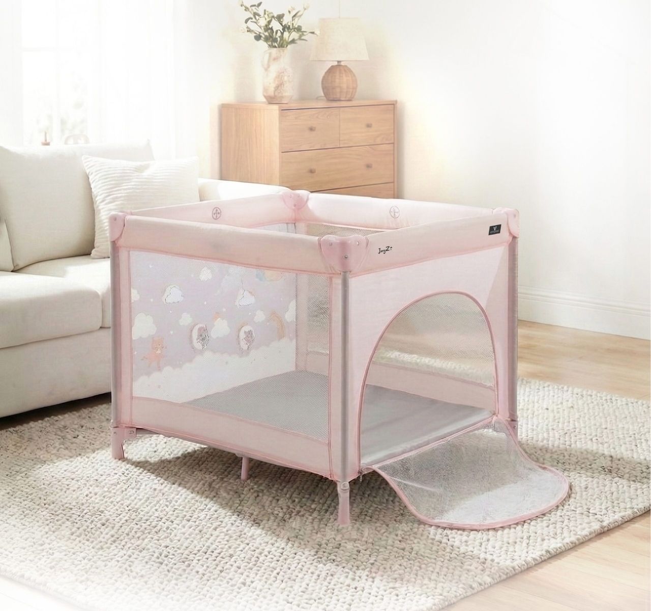 Cangaroo Joyzi ogradica za igru za bebe Pink-u prostoru
