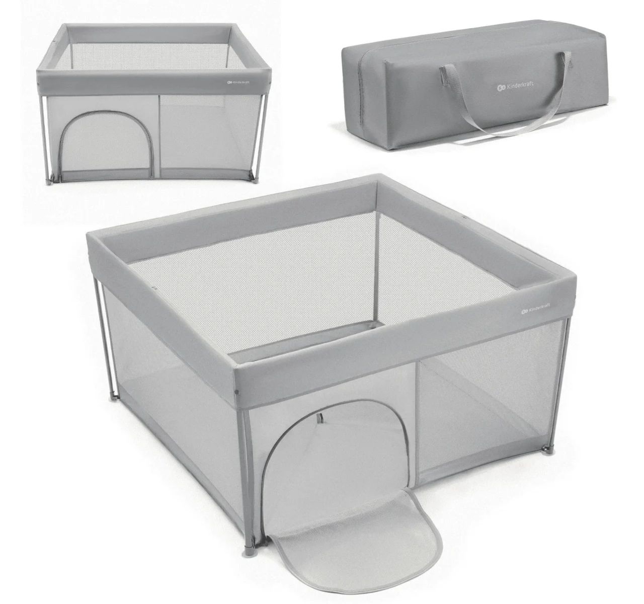 Kinderkraft Ziki ogradica za bebe Grey-Happy kids