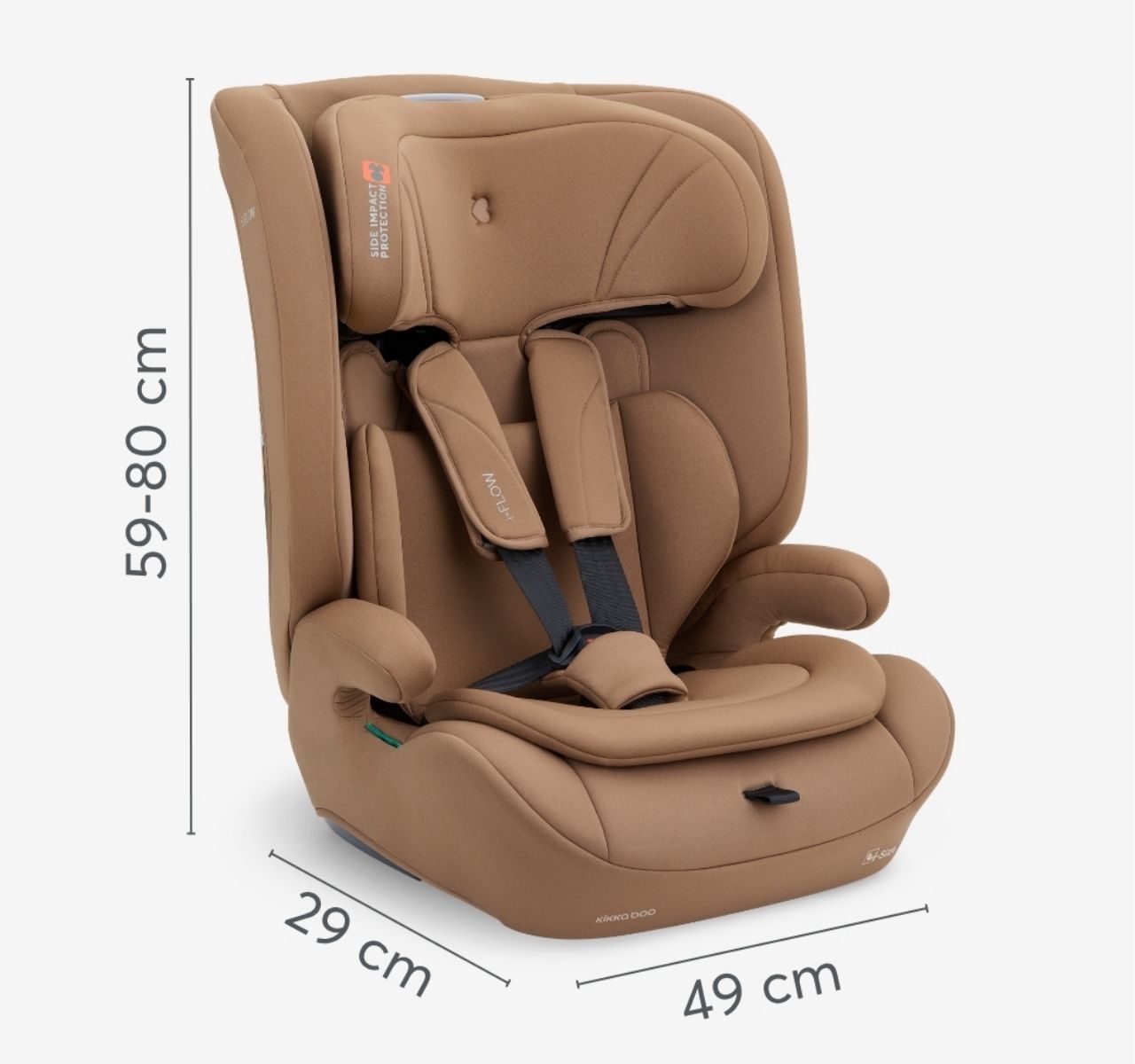 Kikka Boo i-Flow i-Size auto sedište za decu 76-150cm Mocha dimenzije