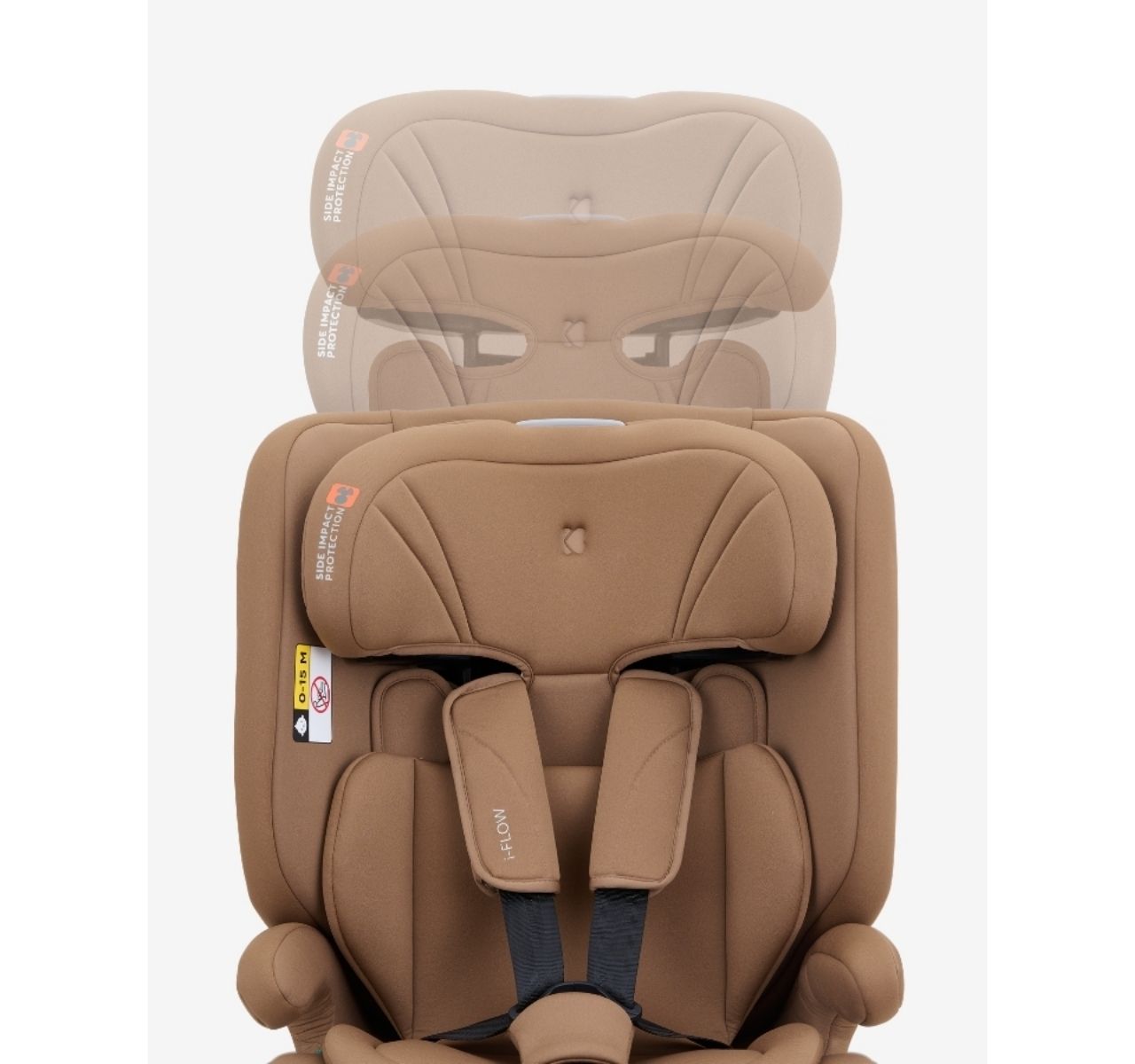Kikka Boo i-Flow i-Size auto sedište za decu 76-150cm Mocha-prilagodjavanje naslona za glavu