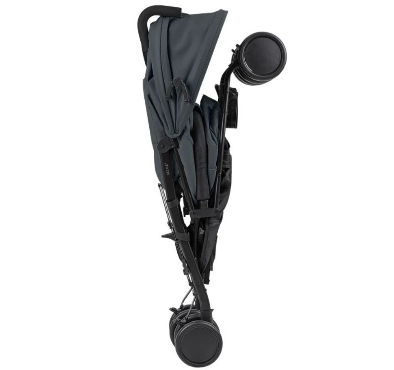 Kikka Boo Beetle 2 Premium kišobran kolica za bebe Dark Grey-sklopljena