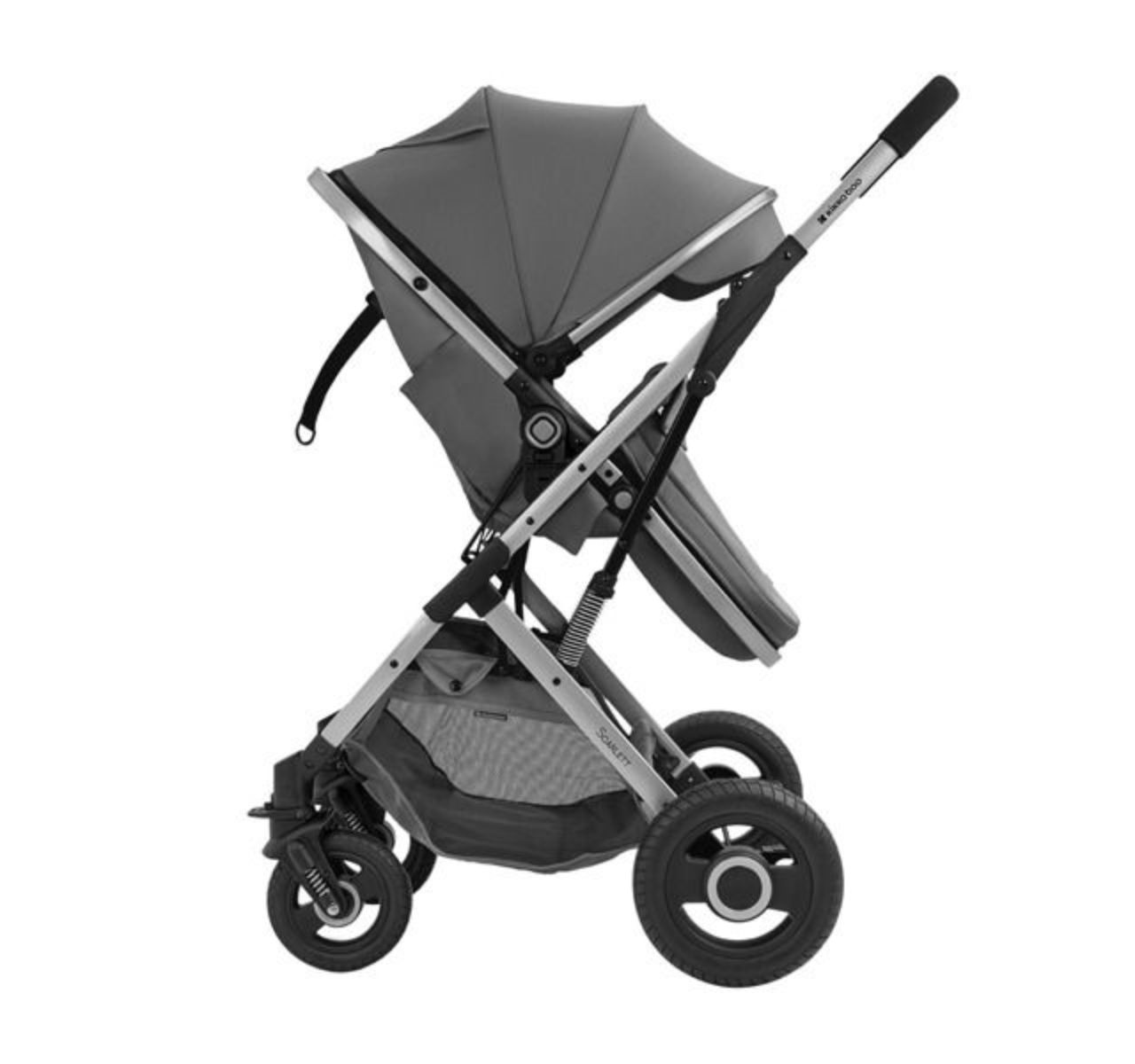 Kikka Boo Scarlet 2u1 kolica za bebe Dark grey-obrnuto postavljena korpa