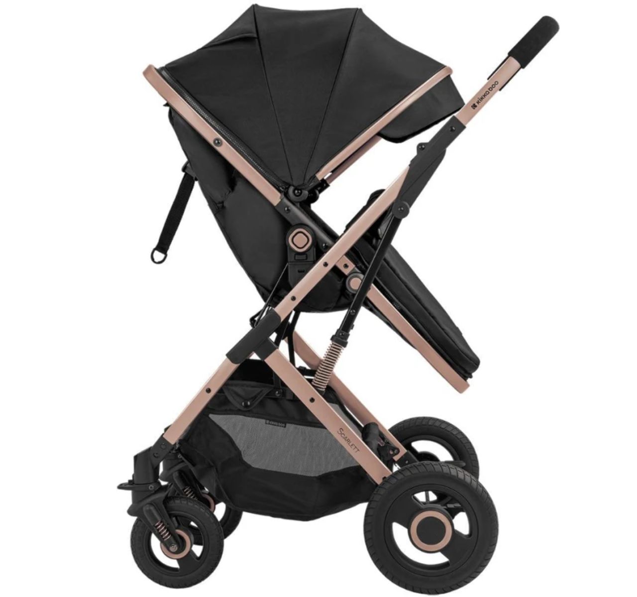 Kikka Boo Scarlet 2u1 kolica za bebe Black-okrenuta korpa prema roditeljima