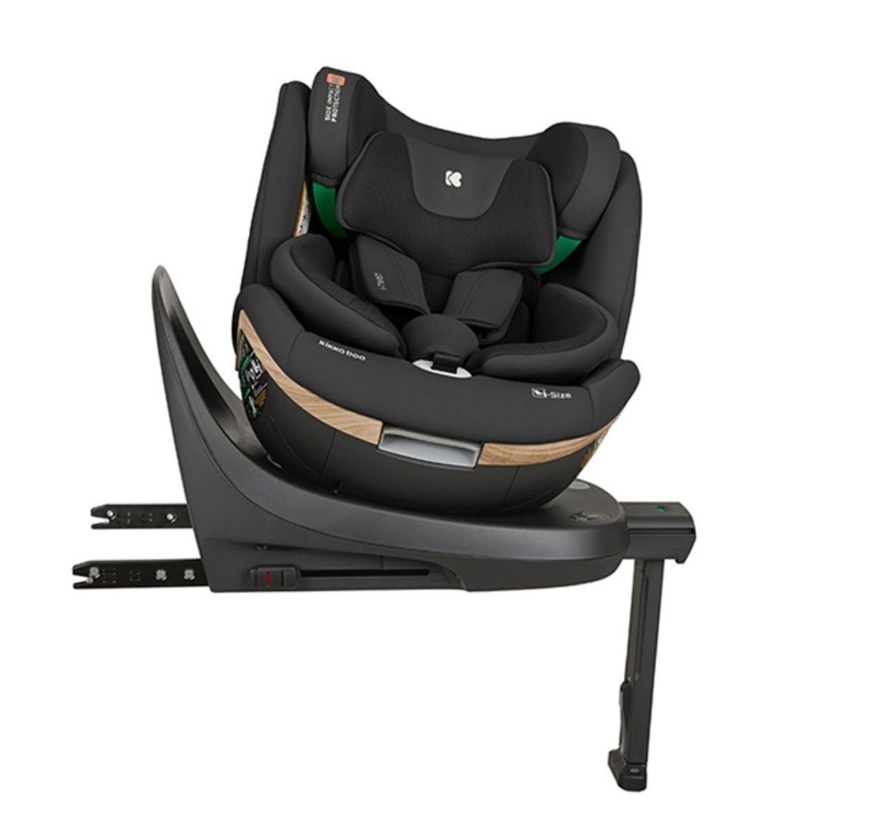  Kikka Boo i-Twist Premium Isofix i-Size auto sedište 40-150cm Black sa potpornom nogom i rotacijom-Happy kids