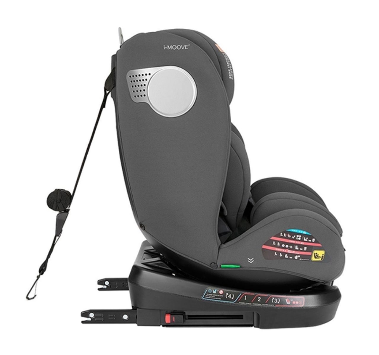   Kikka Boo i-Moove 2 Isofix i-Size auto sedište 40-150cm Dark grey sa isofixom-Happy kids