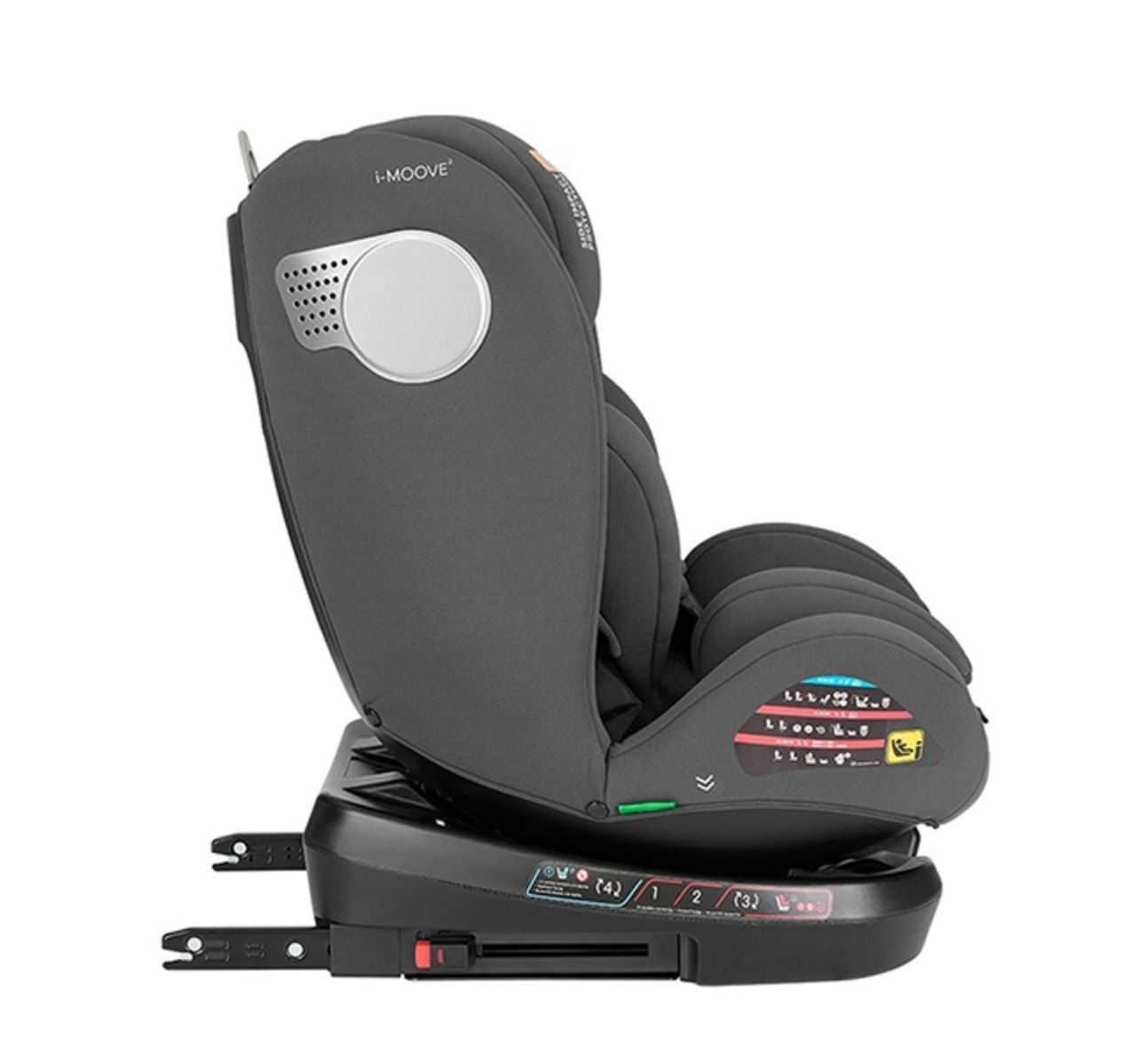   Kikka Boo i-Moove 2 Isofix i-Size auto sedište 40-150cm Dark grey-bocna zastita