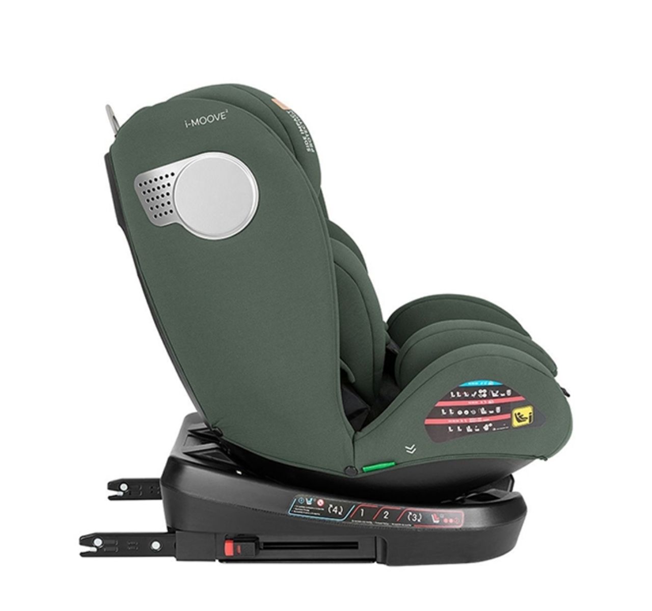   Kikka Boo i-Moove 2 Isofix i-Size auto sedište 40-150cm Army green-polozaj nagiba naslona