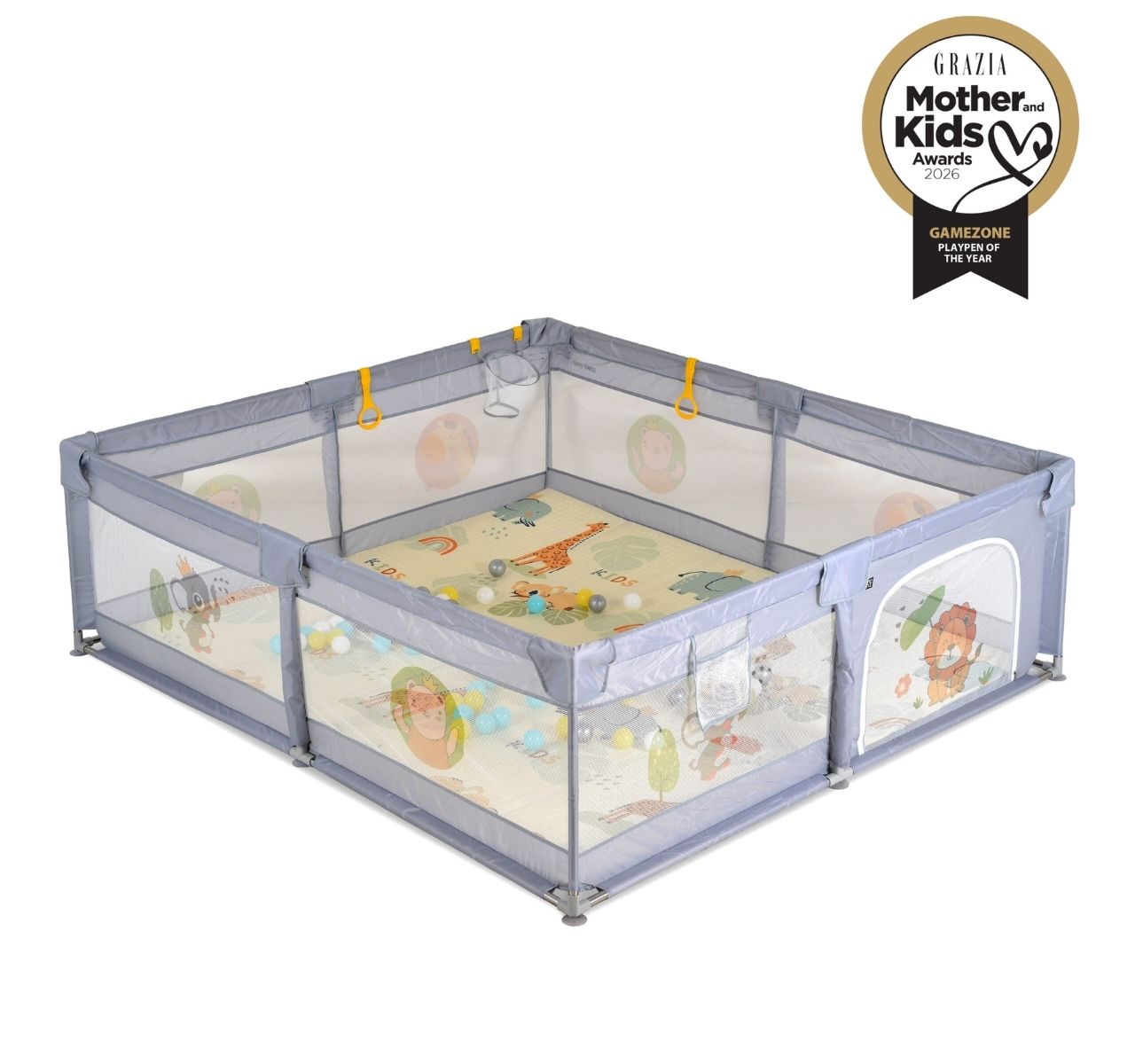 Moni GameZone ogradica za igru 150x200cm Grey-Happy kids