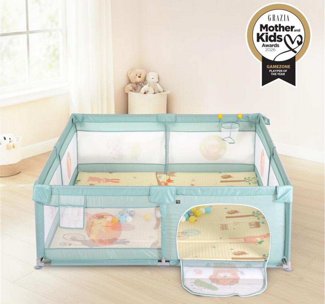   Moni GameZone ogradica za igru 150x200cm Mint