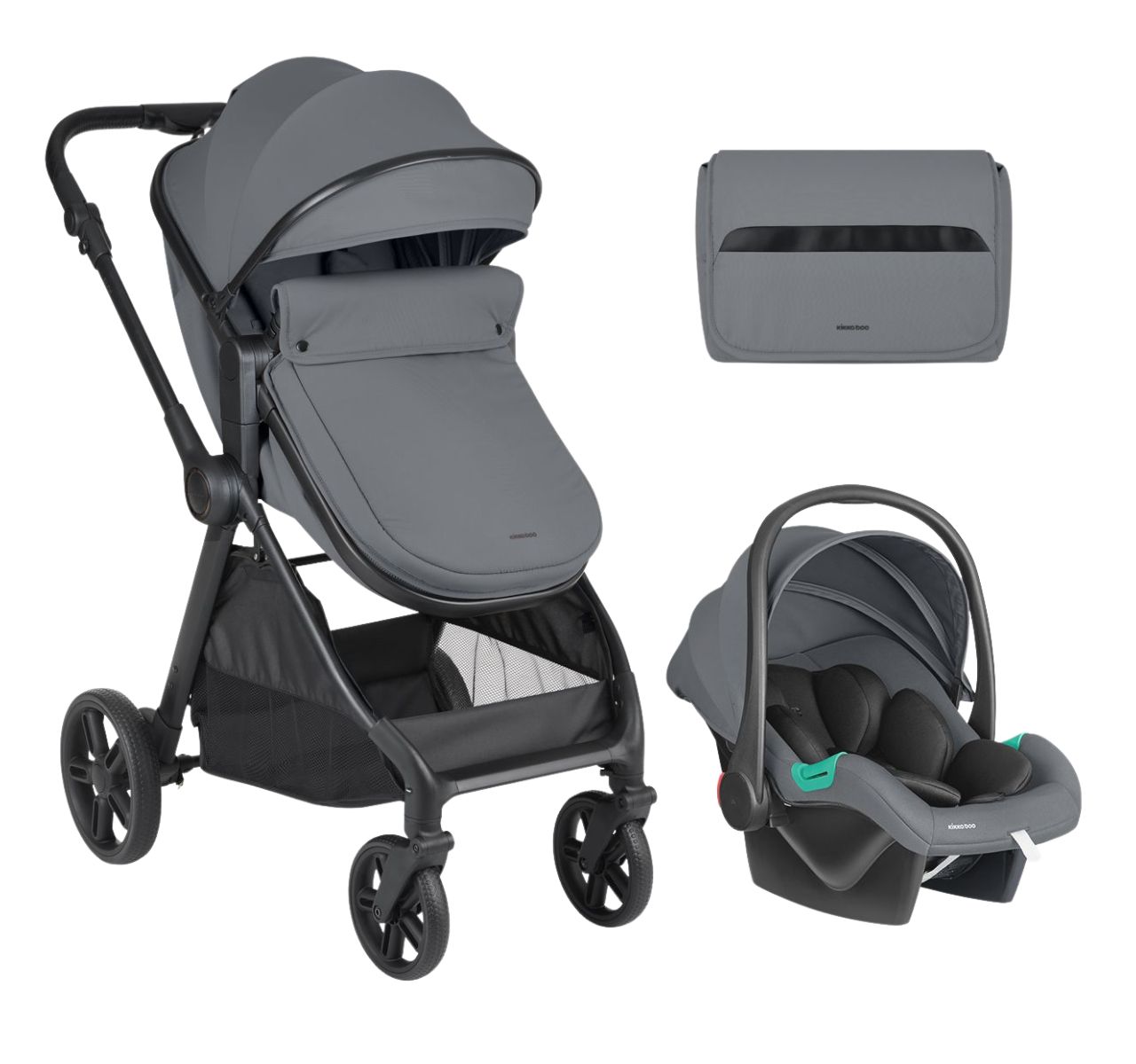 Kikka Boo Jean 2u1 kolica za bebe sa i-Size auto sedištem Dark grey