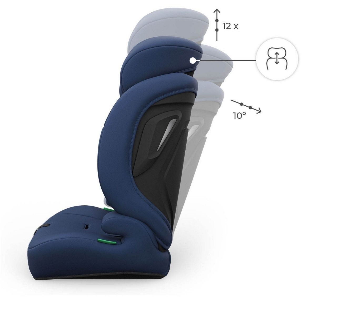 Kinderkraft Comfort Up 2 Plus I-Size auto sedište Navy-pomeranje naslona u vise polozaja