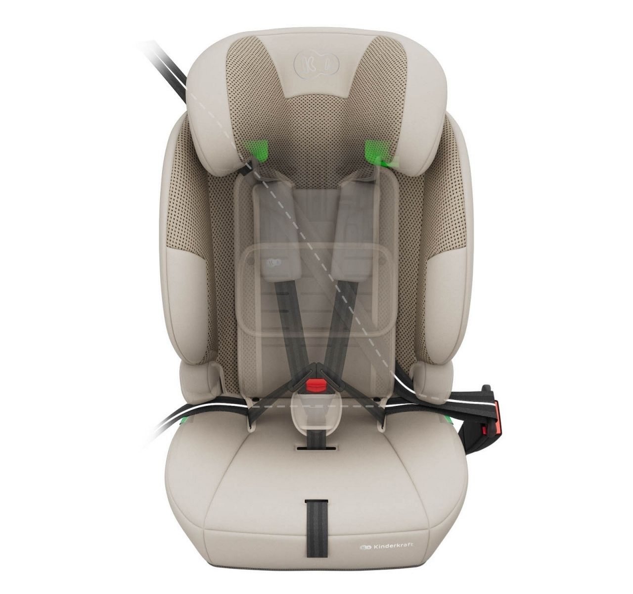 Kinderkraft Comfort Up 2 Plus I-Size auto sediste Beige-vezivanje pojasevima