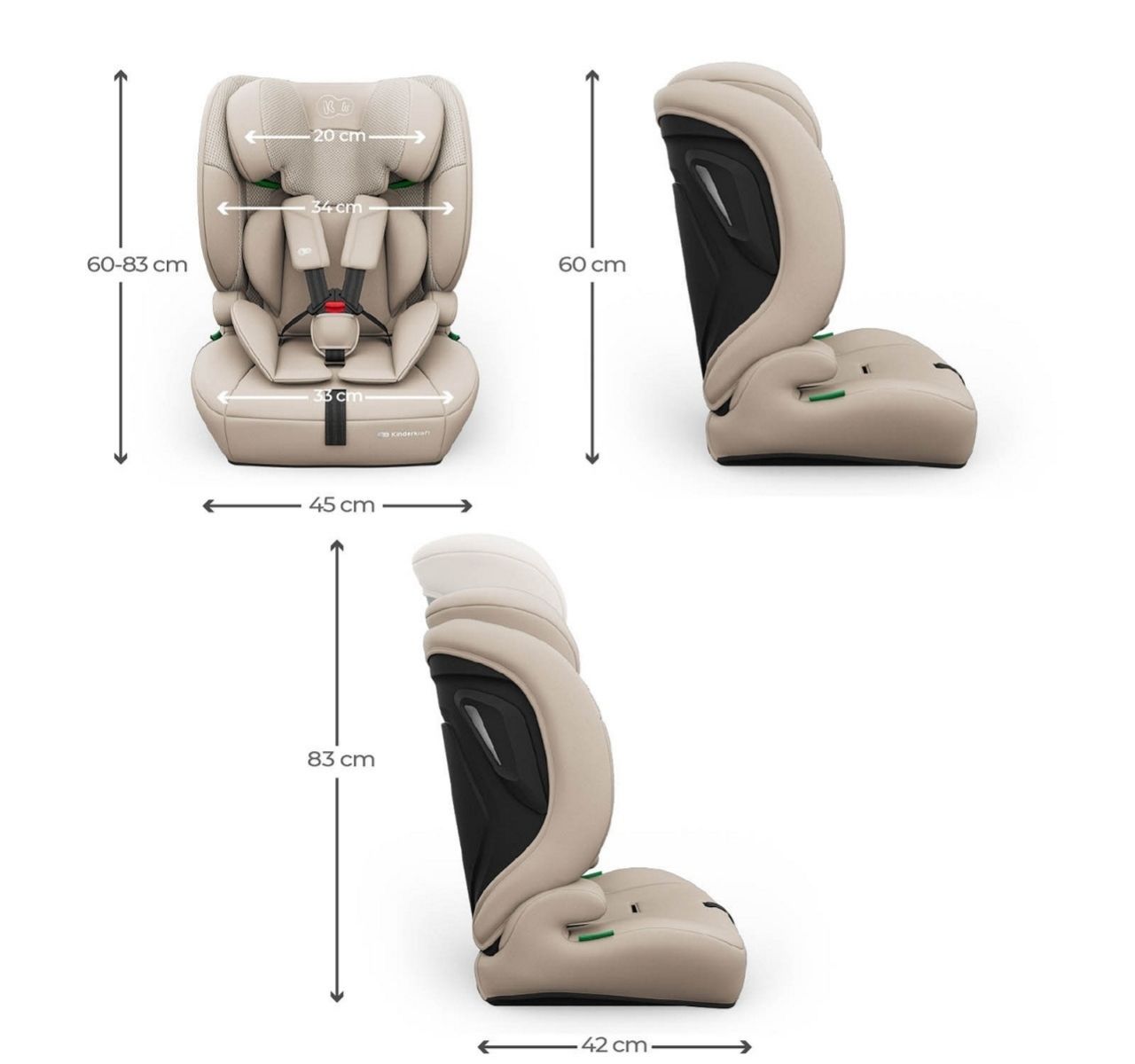 Kinderkraft Comfort Up 2 Plus I-Size auto sediste Beige-Happy kids