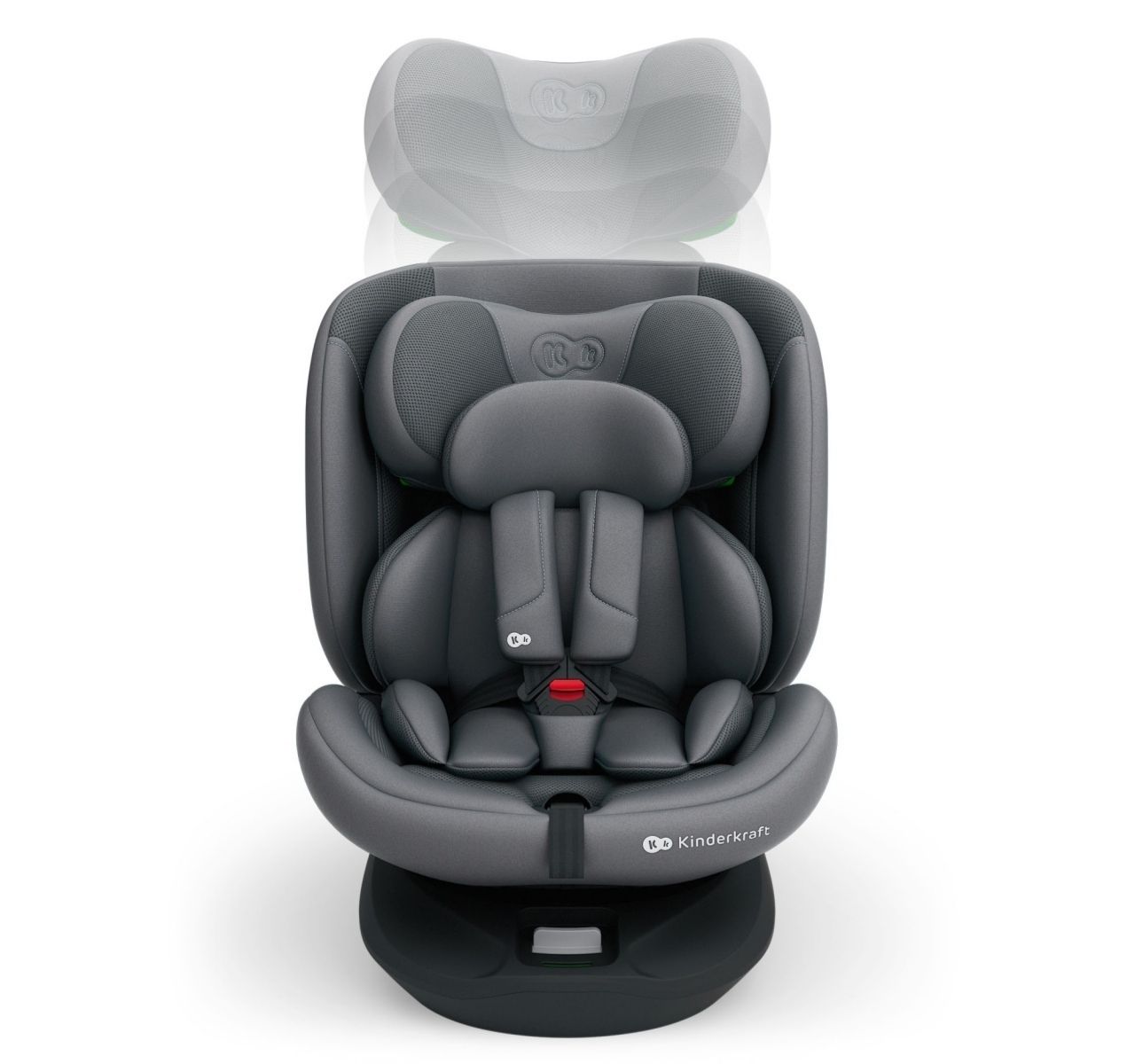 Kinderkraft I-Grow 2 Plus I-Size auto sedište od 40-150 cm Grey-polozaj naslona za glavu