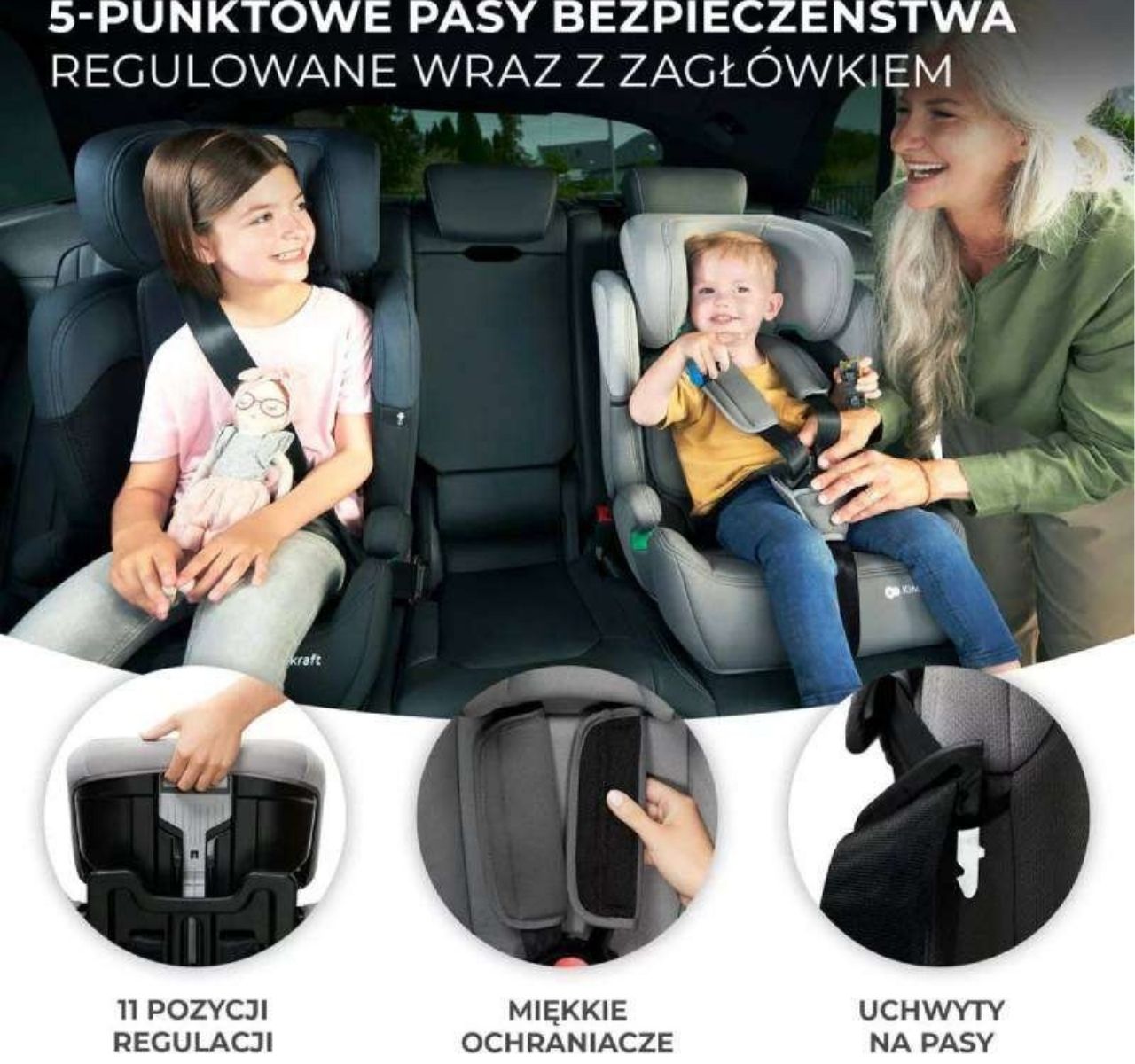 Kinderkraft Comfort Up I-Size auto sedište od 76-150-cm Pink