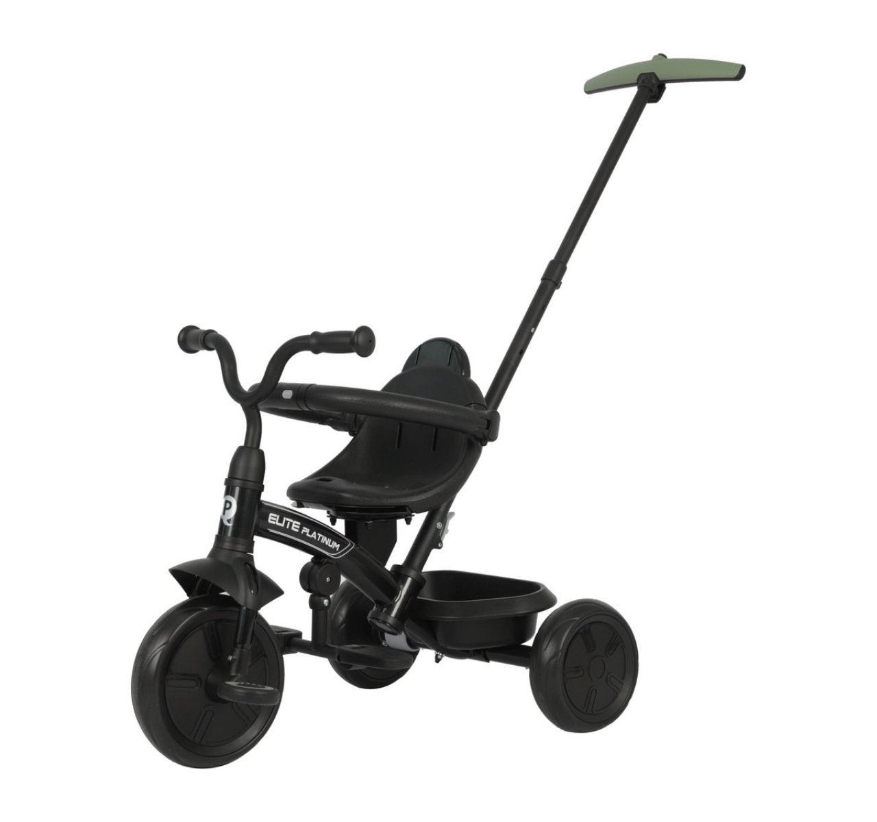 QPlay Elite Platinum tricikl za decu do 25kg Crni-sa ruckom