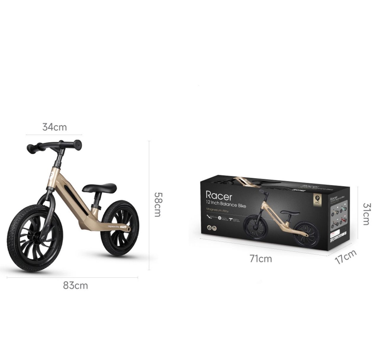 Qplay balanser Racer Black-dimenzije