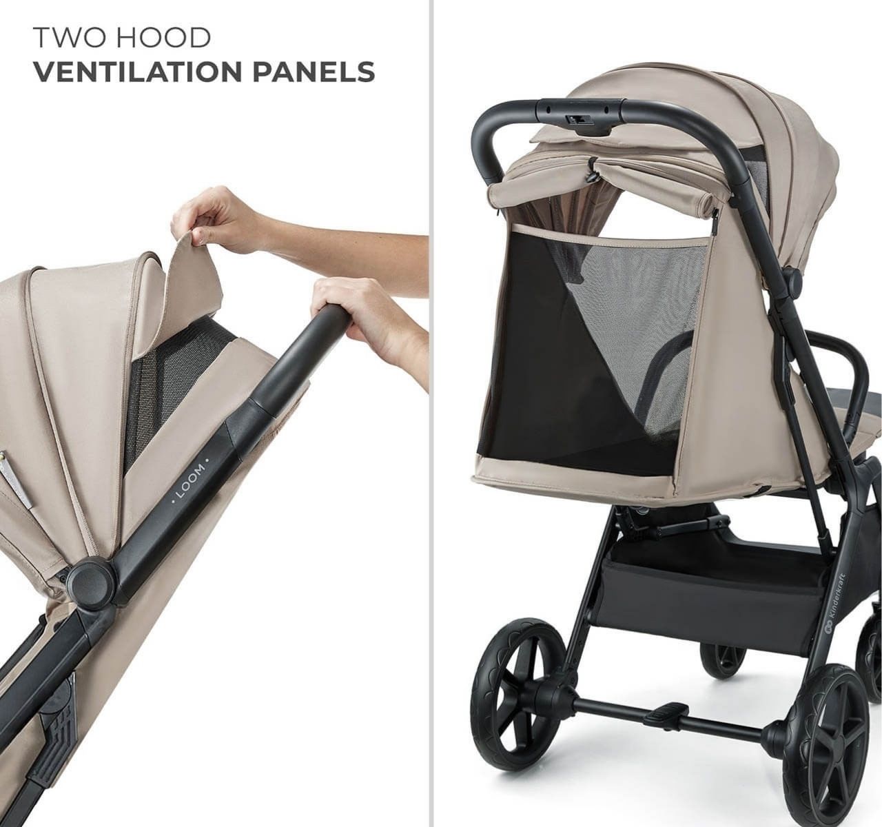 Kinderkraft Loom kolica za bebe Linen Beige-sa otvorom na tendi