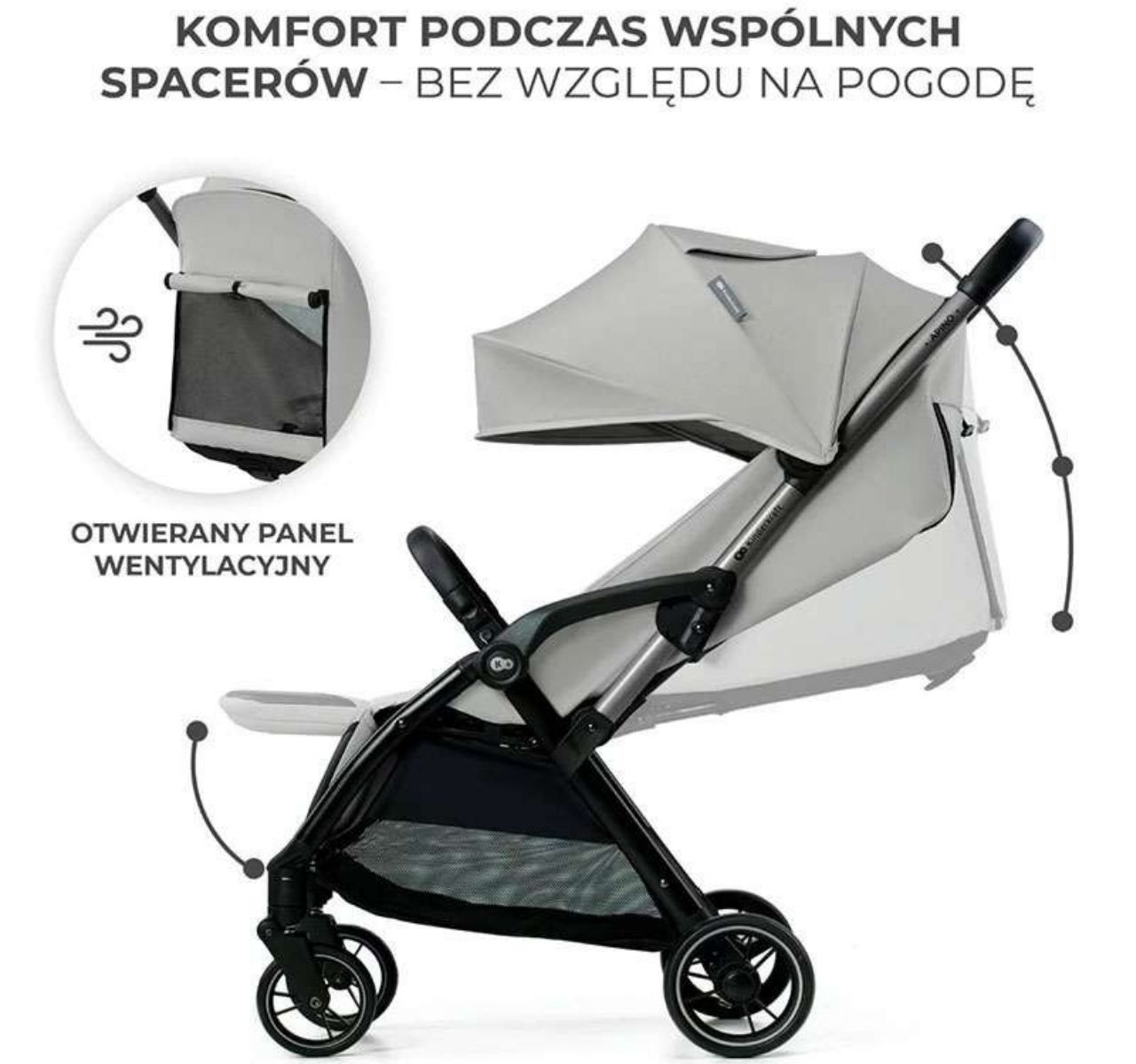 kinderkraft-apino-kolica-za-bebe-do-22-kg Dove Grey-polozaji naslona