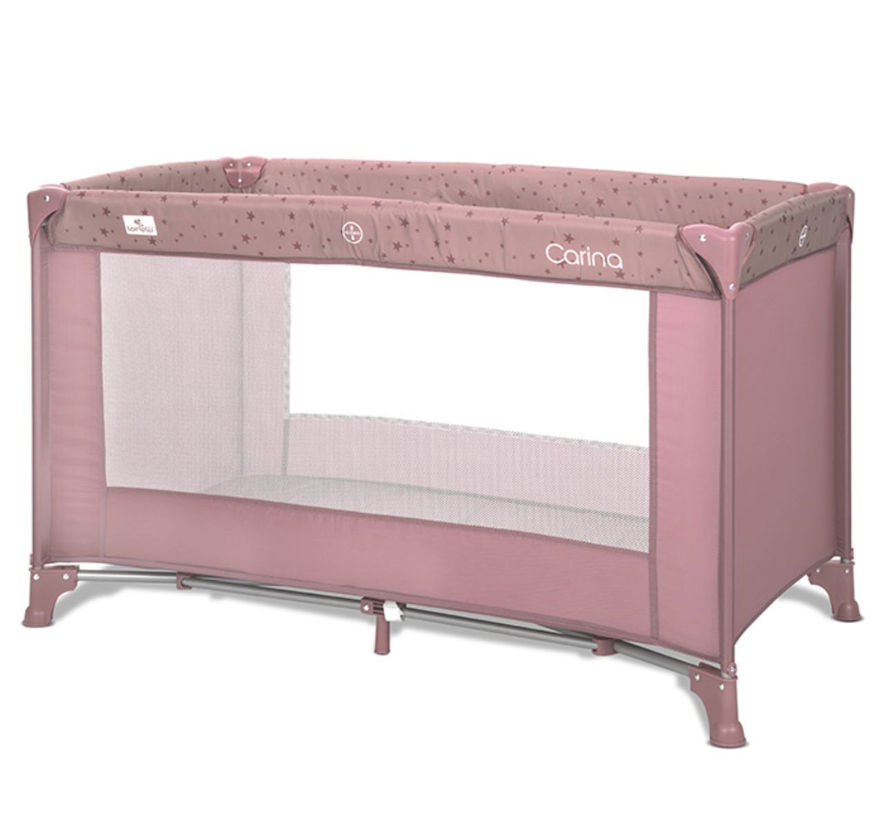 Lorelli Carina prenosivi krevetac za bebe 1 nivo Pink stars