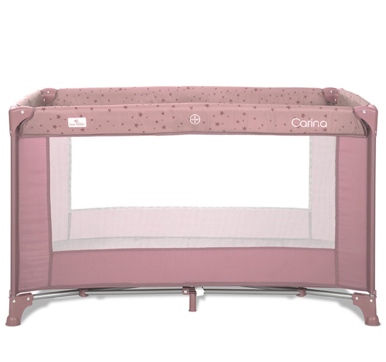 Lorelli Carina prenosivi krevetac za bebe 1 nivo Pink stars-Happy kids