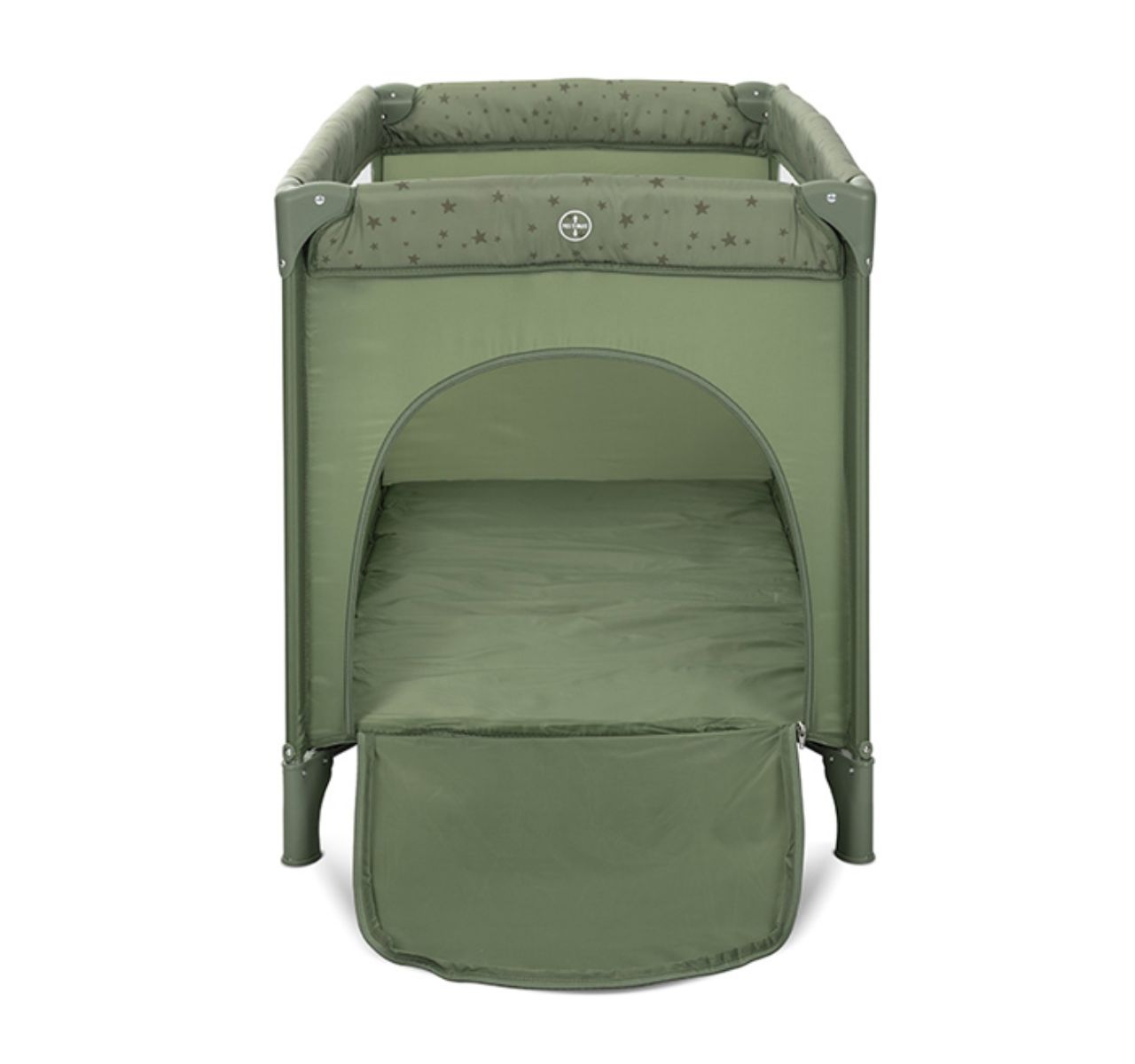 Lorelli Carina prenosivi krevetac za bebe 2 nivoa Oil green stars-otvor na patent otvarac