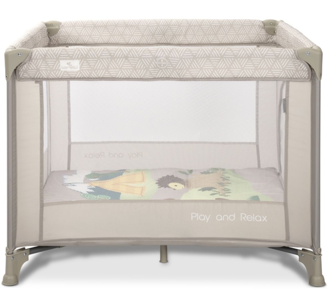 Lorelli Play&Relax ogradica za bebe Beige camping sa mrezicom na stranicama