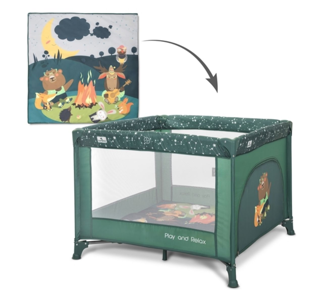 Lorelli Play&Relax ogradica za bebe Green night