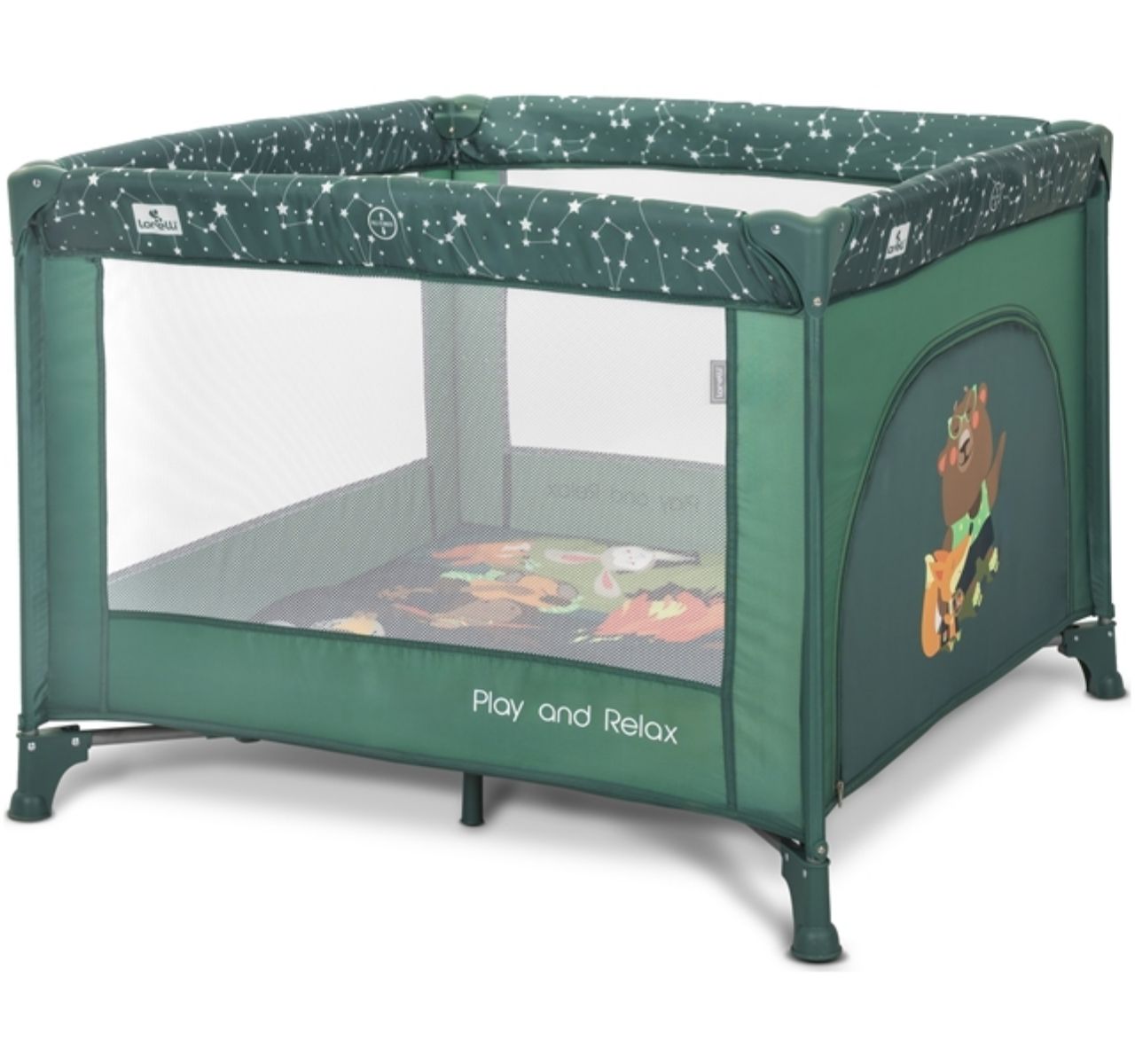 Lorelli Play&Relax ogradica za bebe Green night-Happy kids