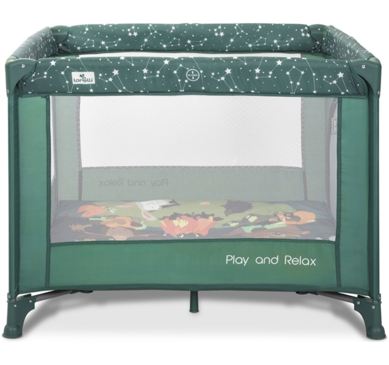 Lorelli Play&Relax ogradica za bebe Green night sa mrezom na bocnim stranicama
