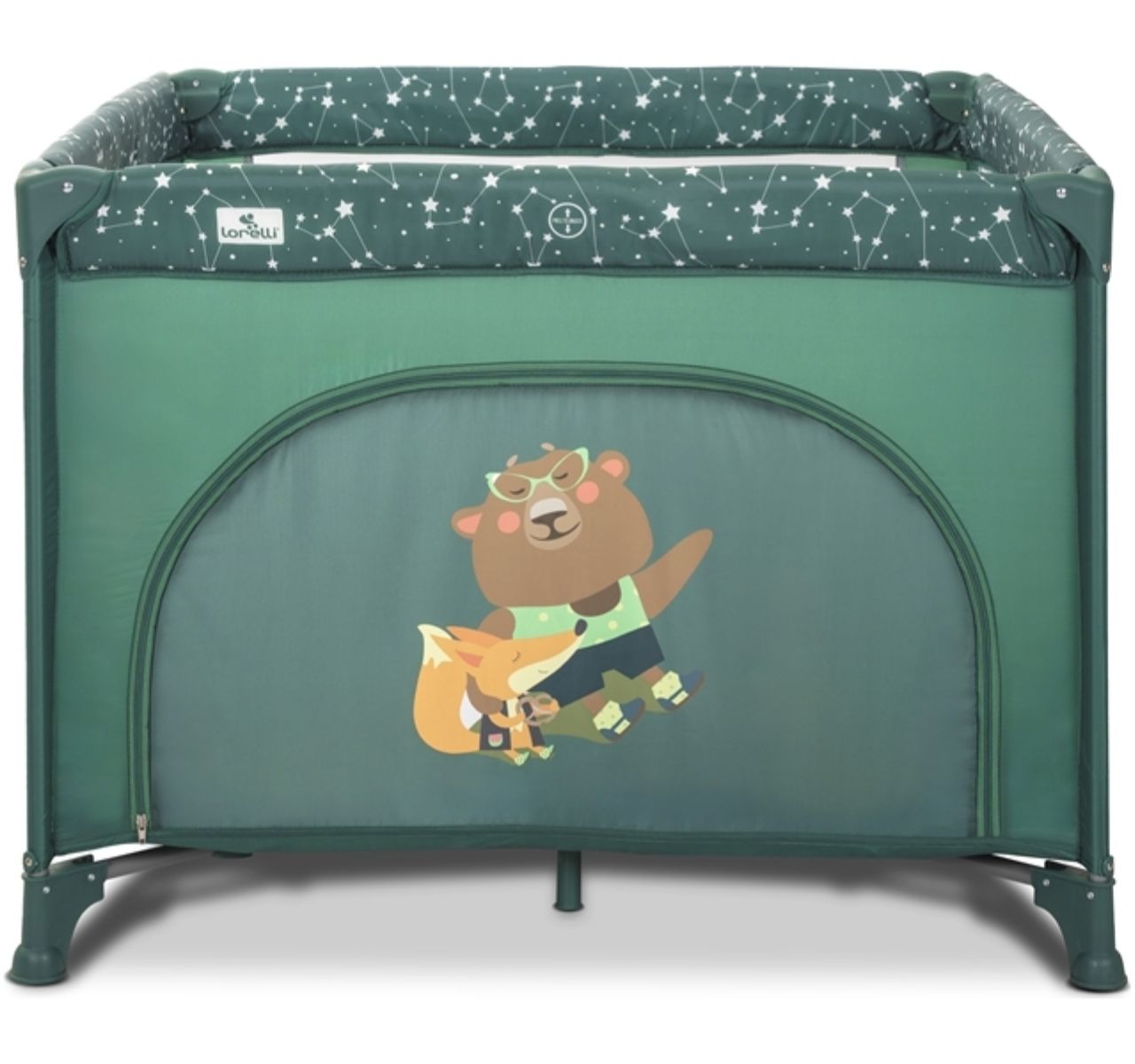 Lorelli Play&Relax ogradica za bebe Green night sa decijim motivom na stranici-Happy kids