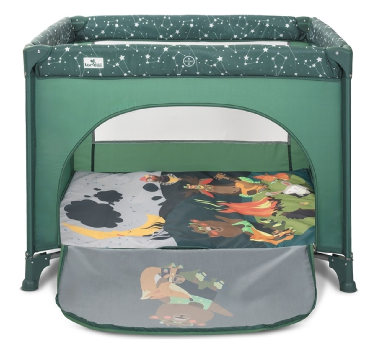 Lorelli Play&Relax ogradica za bebe Green night-otvor na patent otvarac